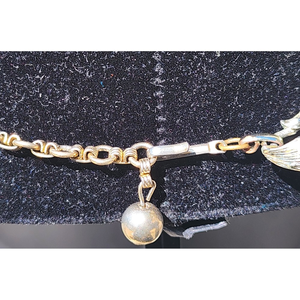 Vintage Lisner Gold Tone Leaf Link Choker Necklace Shepherd Hook Closure READ - Picture 2 of 9